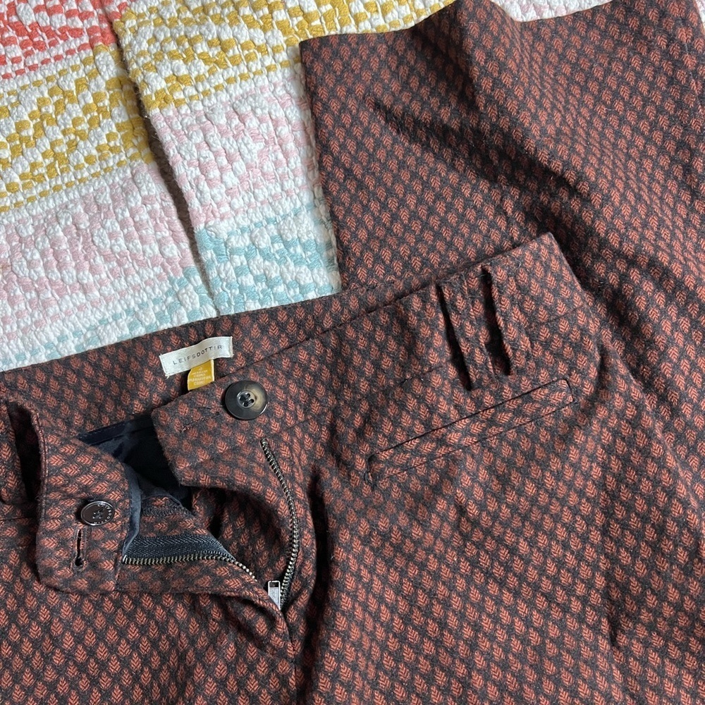 LEIFSDOTTIR Anthropologie Trousers Textured Marola Pants Size 0 - Picture 8 of 10